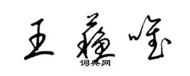 梁錦英王蘇唯草書個性簽名怎么寫