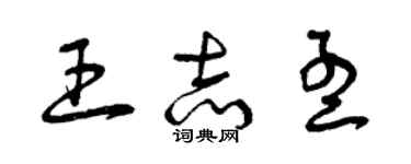 曾慶福王志孟草書個性簽名怎么寫