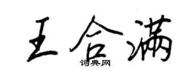 王正良王合滿行書個性簽名怎么寫