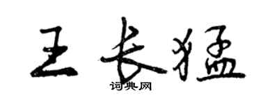 曾慶福王長猛行書個性簽名怎么寫
