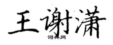 丁謙王謝瀟楷書個性簽名怎么寫