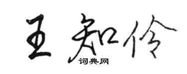 駱恆光王知伶行書個性簽名怎么寫