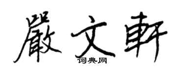 王正良嚴文軒行書個性簽名怎么寫