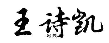 胡問遂王詩凱行書個性簽名怎么寫