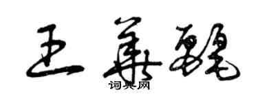 曾慶福王華麗草書個性簽名怎么寫