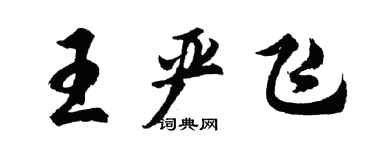胡問遂王嚴飛行書個性簽名怎么寫