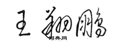 駱恆光王翔鵬草書個性簽名怎么寫