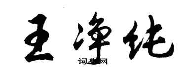 胡問遂王淨純行書個性簽名怎么寫