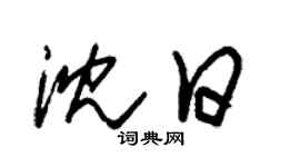 朱錫榮沈日草書個性簽名怎么寫