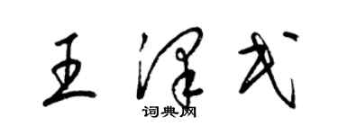 梁錦英王澤民草書個性簽名怎么寫