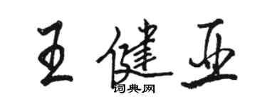 駱恆光王健亞行書個性簽名怎么寫