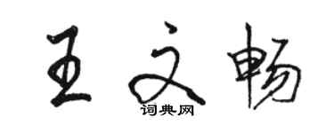 駱恆光王文暢行書個性簽名怎么寫