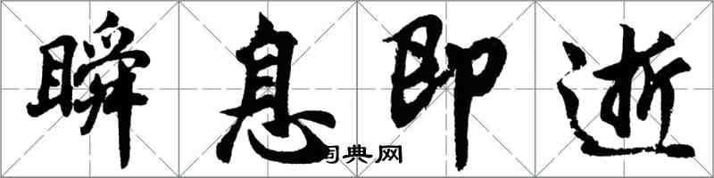 胡問遂瞬息即逝行書怎么寫