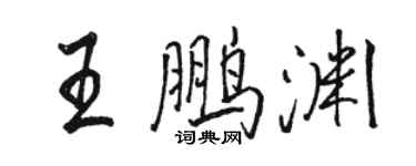 駱恆光王鵬淵行書個性簽名怎么寫