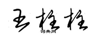 朱錫榮王柱柱草書個性簽名怎么寫