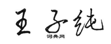 駱恆光王子純行書個性簽名怎么寫