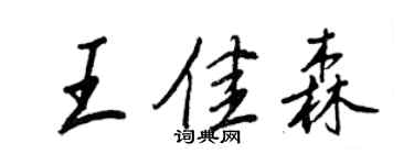 王正良王佳森行書個性簽名怎么寫