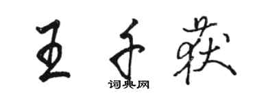 駱恆光王千獲行書個性簽名怎么寫