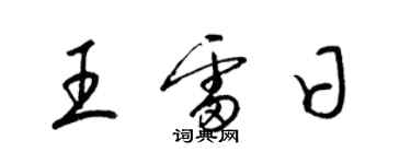 梁錦英王雷日草書個性簽名怎么寫