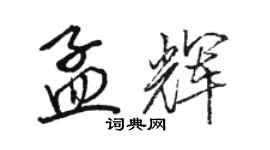 駱恆光孟輝行書個性簽名怎么寫