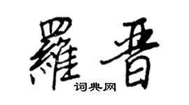 王正良羅晉行書個性簽名怎么寫