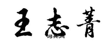 胡問遂王志菁行書個性簽名怎么寫