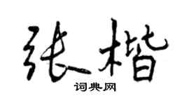 曾慶福張楷行書個性簽名怎么寫