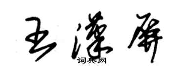 朱錫榮王漢屏草書個性簽名怎么寫