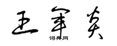 曾慶福王軍炎草書個性簽名怎么寫