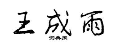 曾慶福王成雨行書個性簽名怎么寫