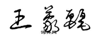 曾慶福王蒙麗草書個性簽名怎么寫