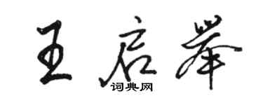 駱恆光王啟舉行書個性簽名怎么寫