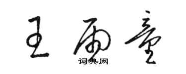 駱恆光王雨童草書個性簽名怎么寫