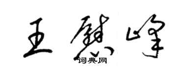 梁錦英王慰峰草書個性簽名怎么寫