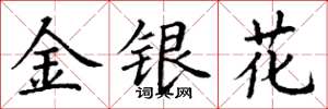 丁謙金銀花楷書怎么寫
