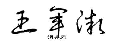 曾慶福王軍微草書個性簽名怎么寫