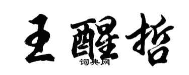 胡問遂王醒哲行書個性簽名怎么寫
