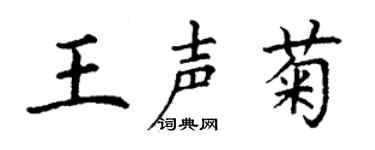 丁謙王聲菊楷書個性簽名怎么寫