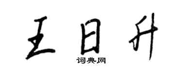 王正良王日升行書個性簽名怎么寫