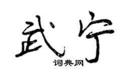 曾慶福武寧行書個性簽名怎么寫