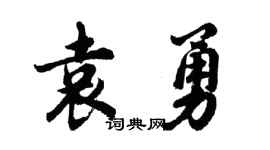 胡問遂袁勇行書個性簽名怎么寫