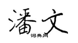 王正良潘文行書個性簽名怎么寫