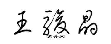 梁錦英王駿晶草書個性簽名怎么寫