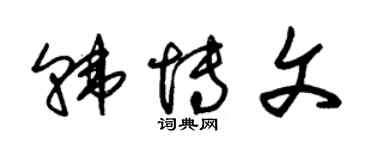 朱錫榮韓博文草書個性簽名怎么寫