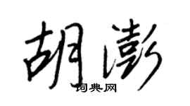 王正良胡澎行書個性簽名怎么寫