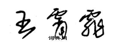 朱錫榮王霄霏草書個性簽名怎么寫