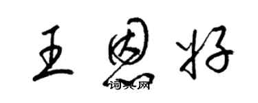 梁錦英王恩好草書個性簽名怎么寫