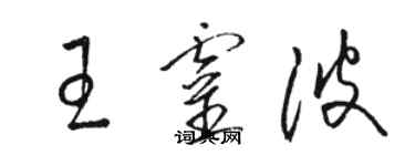 駱恆光王靈波草書個性簽名怎么寫