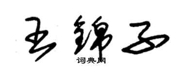 朱錫榮王錦子草書個性簽名怎么寫