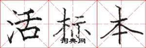 駱恆光活標本楷書怎么寫